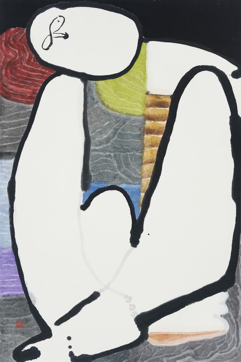장병언, figure, ink_and_light_color_on_paper, painting, 2026